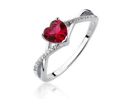 3635 Strieborný prsteň SRDCE RUBY od OLIVIE.cz