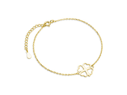 Strieborný náramok ZLATÝ ŠTVORLÍSTOK má nastaviteľnú dĺžku od 16 cm do 19 cm.