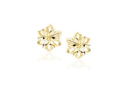 3744 Kvetinové strieborné náušnice GOLD