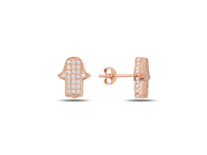3874 Strieborné náušnice HAMSA ROSE