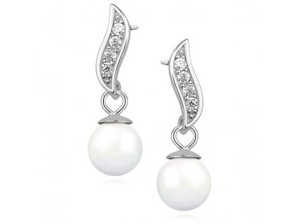 3957 Strieborné perlové náušnice