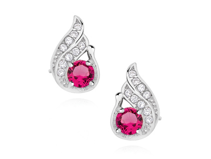 Romantické a elegantné náušnice s červeným zirkónom od Olivie.