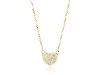 Strieborný náhrdelník SRDIEČKO GOLD pozlátený 14K zlatom od OLIVIE.sk