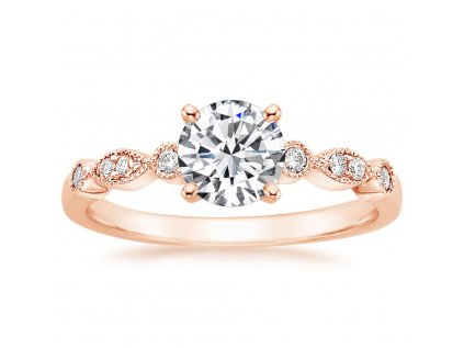 Strieborný zásnubný prsteň ROSE ružovo pozlátený od OLIVIE. Žiadosť o ruku. Darček z lásky.