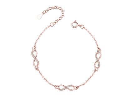 Strieborný náramok NEKONEČNO ROSE ružovo pozlátený od OLIVIE