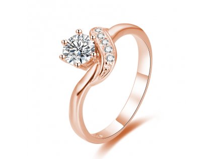 Strieborný zásnubný prsteň ROSE od OLIVIE ružovo pozlátený. Krásny darček z lásky pre partnerku, priateľku, manželku.