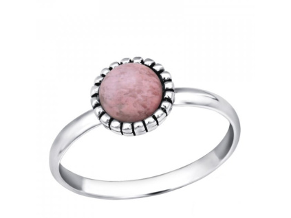 Detský strieborný prstienok RHODONITE, MIDI prsteň