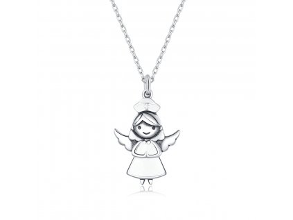 Strieborný nahrdelník dobrý anjel krásny darček od srdca pre všetkých zdravotníkov, lekárov, sestričky.