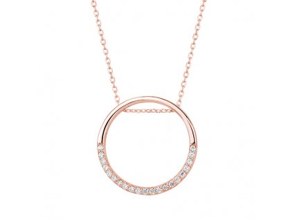 Luxusný náhrdelník KRUH ROSE je pozlátený 18K ružovým zlatom. Strieborníctvo OLIVIE.