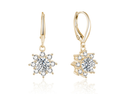 17246 stribrne nausnice snehova vlocka gold pozlacena od olivie