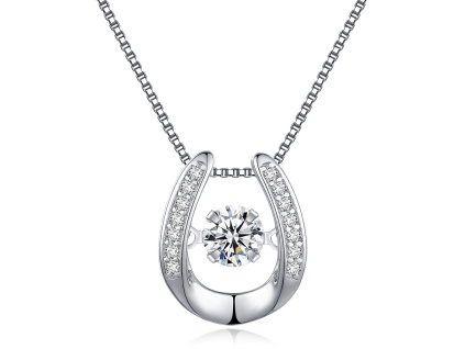 17660 stribrny zirkonovy privesek ve tvaru podkovy od olivie