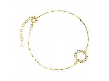18670 stribrny naramek kruh gold pozlaceny se zirkony minimalisticky romanticky od olivie cz