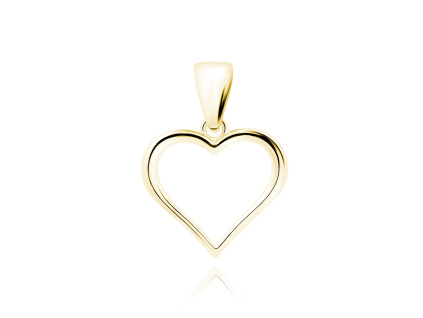 Strieborný prívesok SRDCE GOLD pozlátené OLIVIE.cz darček z lásky k Valentínu, Vianociam, narodeninám.
