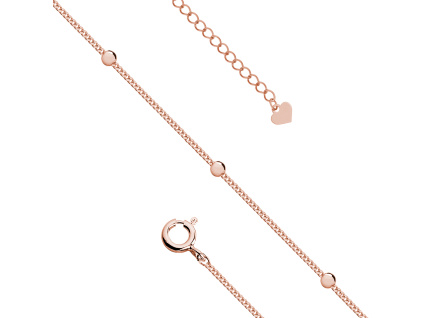 Strieborná retiazka s guličkami NA NOHU MARRY ROSE je pozlátená 18K ružovým zlatom od Olivie.