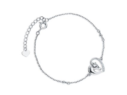 Strieborný náramok KÔŇ V SRDCI od Olivie.