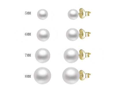 Náušnice 8mm sladkovodné perly GOLD pozlátené kúpite v internetovom obchode OLIVIE.cz