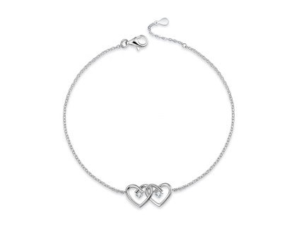 Strieborný náramok SPOJENÉ SRDCIA, najkrajší darček z lásky. OLIVIE.cz