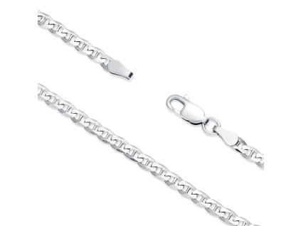 Strieborná retiazka TRAVERSINO so zapínaním na karabínku.