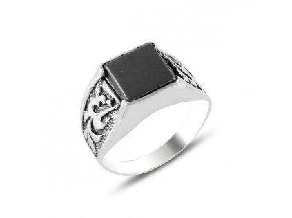 Pánsky strieborný prsteň HEMATIT kúpite u OLIVIE. Krásny a hodnotný darček pre mužov.