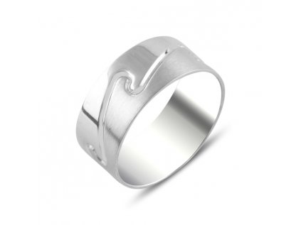 Pánsky strieborný prsteň VLNA kúpite pri OLIVIE. Krásny darček pre mužov.