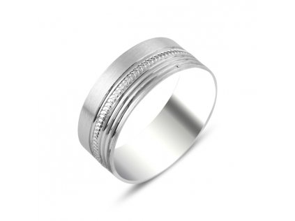 Pánsky páskovaný strieborný prsteň kúpite u OLIVIE. Darček pre mužov k narodeninám, Vianociam.