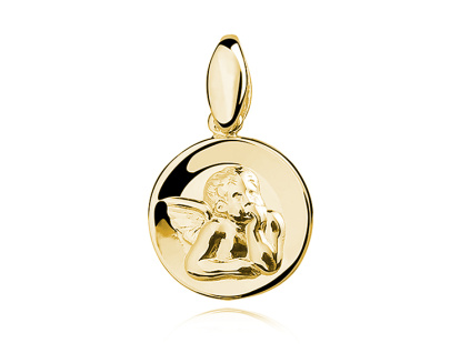 Strieborný prívesok ANJELÍK GOLD pozlátený od OLIVIE.cz