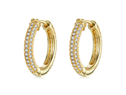 Strieborné náušnice 1,7cm KRUHY GOLD kúpite na OLIVIE.cz