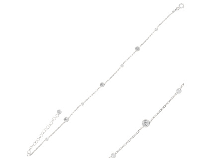 Strieborná retiazka na nohu RHODIUM od OLIVIE.cz