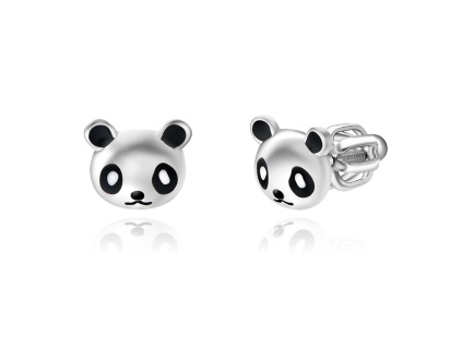 Strieborné náušnice na skrutku PANDA od OLIVIE.cz