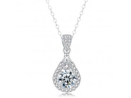 Strieborný náhrdelník 1ct 6,5mm drahokam MOISSANITE kúpite u OLIVIE.sk Hodnotný a luxusný darček pre ženu k narodeninám, výročiu alebo Vianociam. Dodávame s certifikátom pravosti.