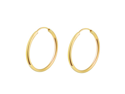 Strieborné pozlátené náušnice s priemerom 3cm KRUHY GOLD zo strieborníctva od OLIVIE.cz
