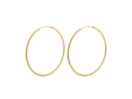 Strieborné pozlátené náušnice 5cm KRUHY GOLD zo strieborníctva od OLIVIE.sk