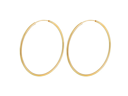 Strieborné pozlátené náušnice 6cm VEĽKÉ KRUHY GOLD zo strieborníctva od OLIVIE.cz