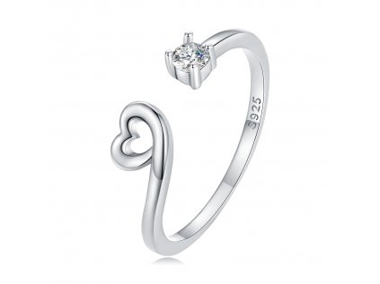 Strieborný nastaviteľný prsteň SRDIEČKO - krásny darček z lásky pre každú ženu či slečnu. Kúpite u OLIVIE.sk