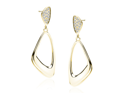 22200 stribrne elegantni dlouhe visaci nausnice valentina gold pozlacene 14k zlutym zlatem koupite v eshopu stribrnictvi olivie cz