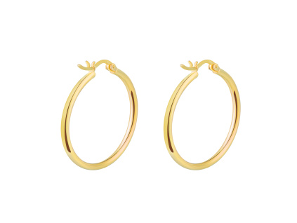 Strieborné náušnice 3cm KRUHY GOLD pozlacené od Olivie.