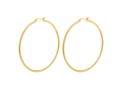 Strieborné pozlátené náušnice 6cm KRUHY GOLD zo strieborníctva od OLIVIE.cz
