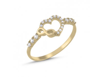 Strieborný pozlátený prsteň NEKONEČNÁ LÁSKA GOLD. Vhodný ako romantický darček z lásky. Kúpite ho u OLIVIE.sk