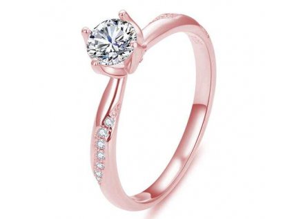 Strieborný zásnubný prsteň MAGIC ROSE ružovo pozlátený od OLIVIE.sk