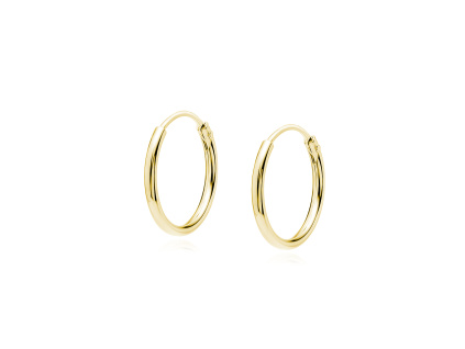 Strieborné 12mm KRÚŽKY GOLD pozlátené 14K žltým zlatom kúpite v eshope OLIVIE.sk