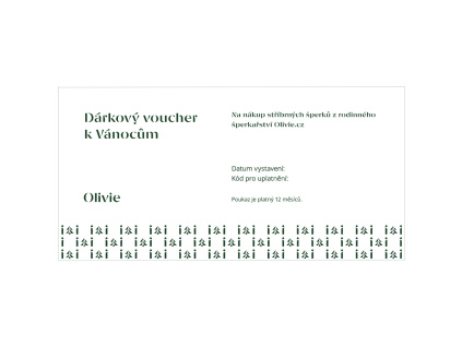 Elektronický darčekový poukaz na nákup šperkov na Olivie.cz