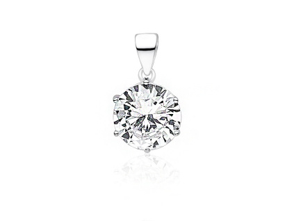 Strieborný 10mm prívesok ZIRKON zo strieborníctva OLIVIE.sk