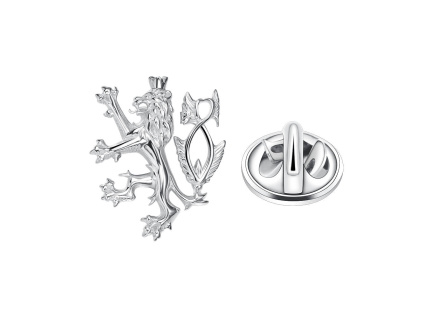 Strieborná brošňa, odznak do klopy saka ČESKÝ LEV od OLIVIE.sk