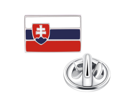Strieborná brošňa, odznak do klopy saka VLAJKA SK od OLIVIE.cz