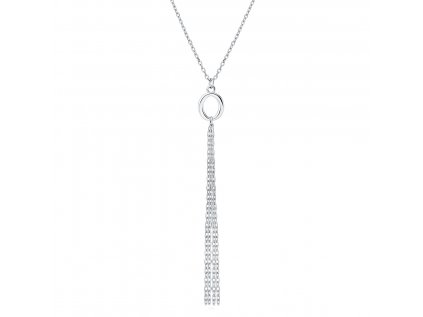 Strieborný náhrdelník OVÁL s retiazkami zo strieborníctva OLIVIE. Krásny darček pre mamičku.