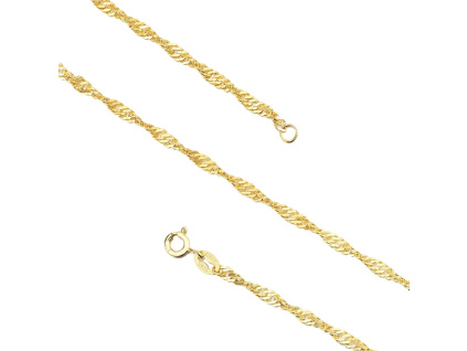 Strieborná pozlátená retiazka 18K žltým zlatom 45 cm SINGAPORE GOLD zo strieborníctva OLIVIE.cz