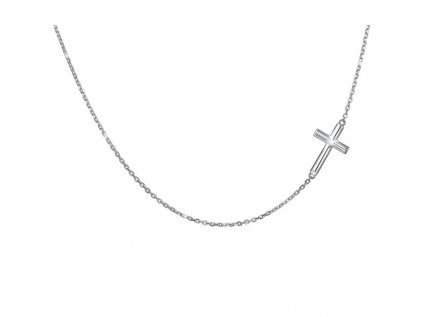 Krátky strieborný náhrdelník KRÍŽIK má dĺžku retiazky 40 cm.