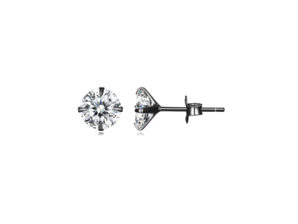 25094 stribrne cerne nausnice zora black jsou oxidovane a maji vsazeny zirkon o prumeru 4 mm stribrnictvi olivie