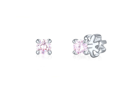 Strieborné mini náušnice na skrutku PIPPI s priemerom 3 mm sú vhodné aj do druhej ušnej dierky.