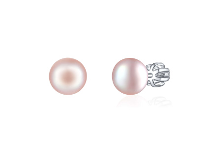 25373 stribrne nausnice na sroubek 8mm perly pink aaa ze stribrnictvi olivie nejkrasnejsi darek k vanocum pro maminku
